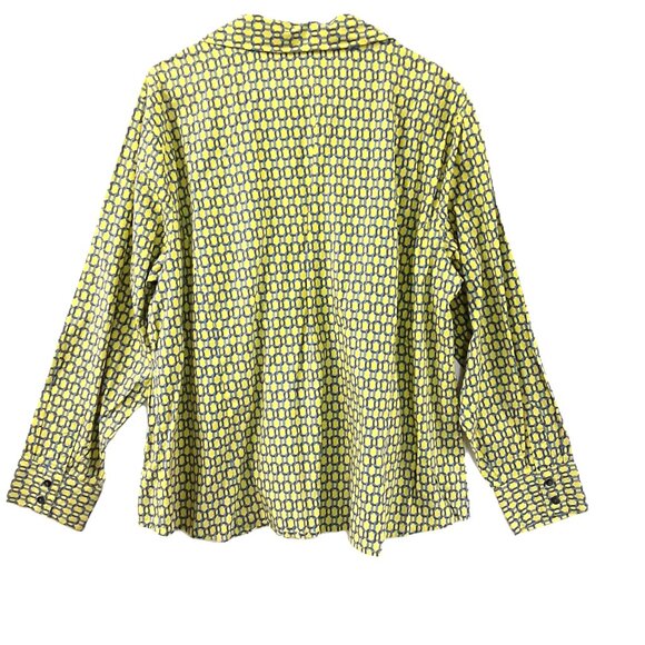 Liz Clairbrorne Womans Top Size 2XL Long Sleeve, Button up Chain Design - Picture 2 of 7